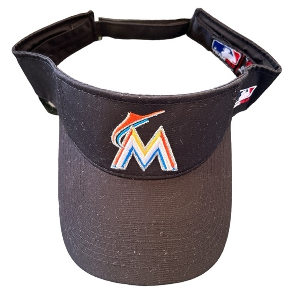 OC Sports Miami Marlins Team MLB Sun Visor Golf Hat Cap Black OSFM - Picture 2 of 12